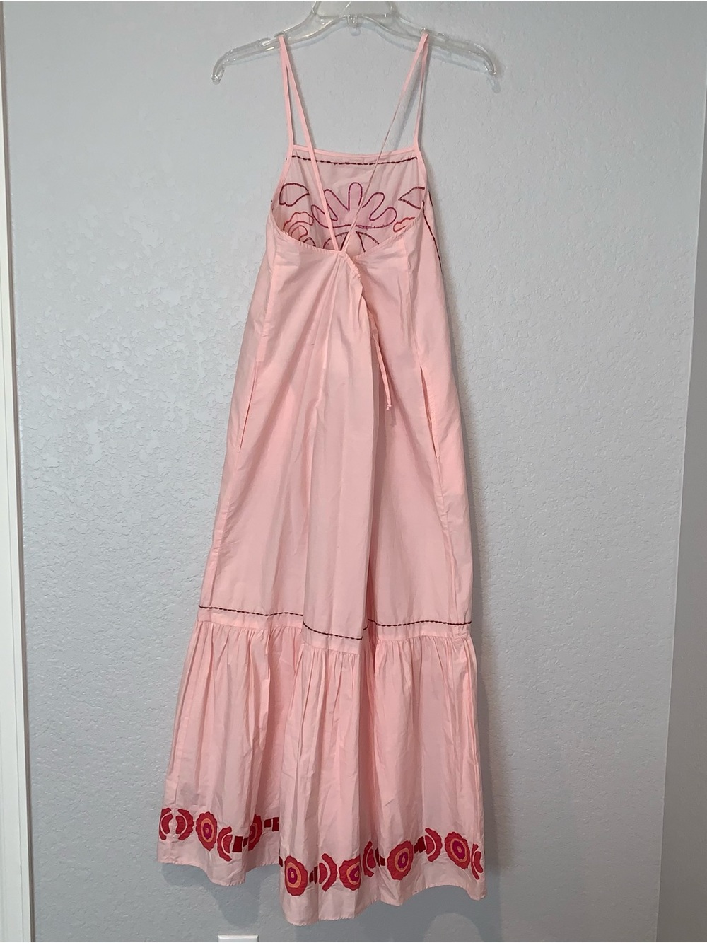 New $89 Zara Embroidered Pink Maxi Dress Limited Edition Small 0881/131 - Picture 6 of 13
